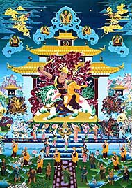 Abbildung des Mandalas der buddhistischen Gottheit Dorje Shugden